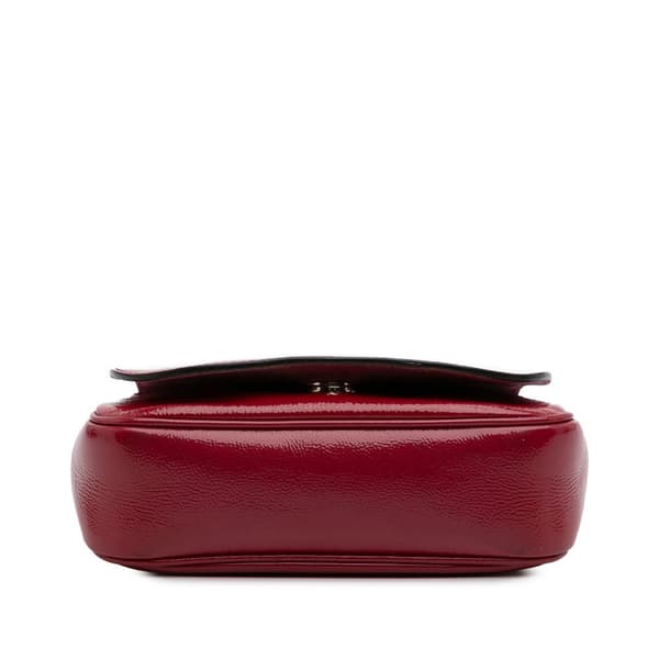 Pre-owned Gucci Small Patent Soho Chain Flap Crossbody Red