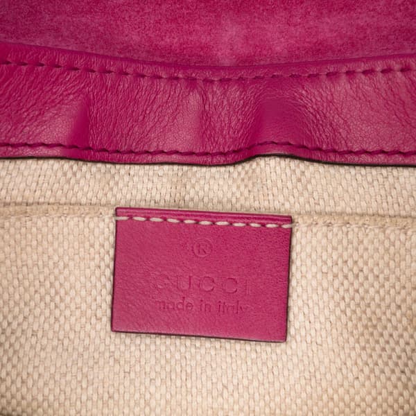 Pre-owned Gucci Small Patent Soho Chain Flap Crossbody Red