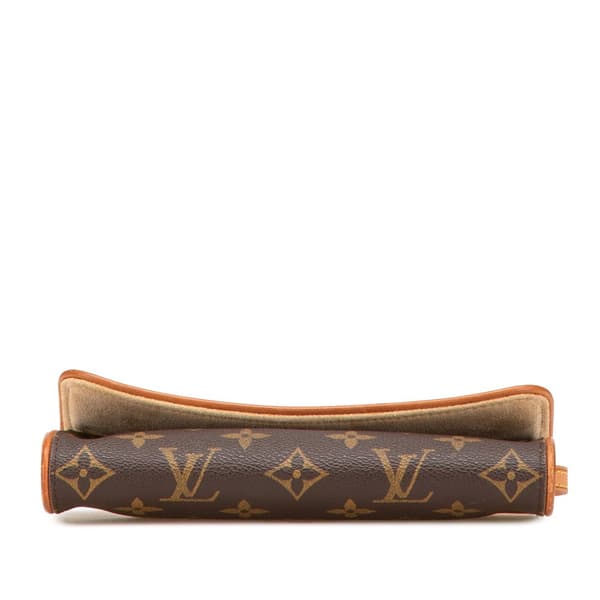Pre-owned Louis Vuitton Monogram Pochette Twin PM Brown