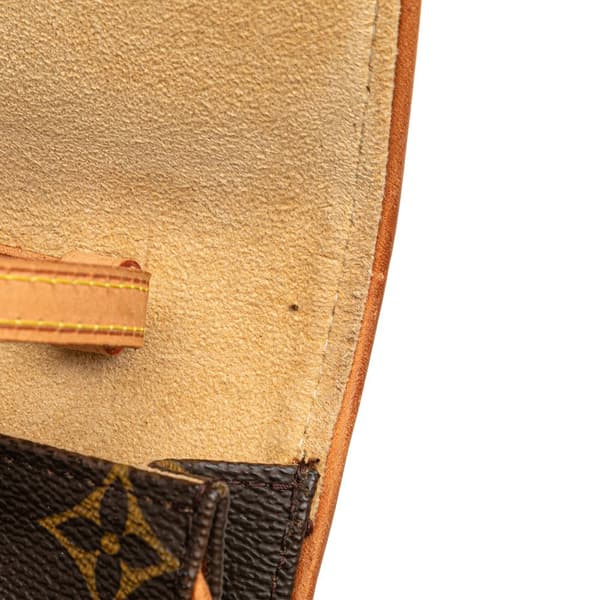 Pre-owned Louis Vuitton Monogram Pochette Twin PM Brown