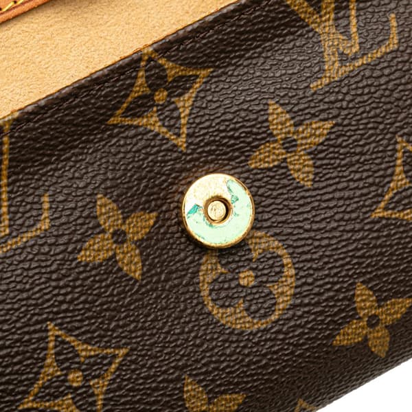 Pre-owned Louis Vuitton Monogram Pochette Twin PM Brown