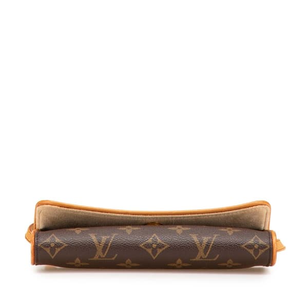 Pre-owned Louis Vuitton Monogram Pochette Twin PM Brown