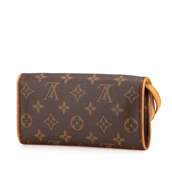 Pre-owned Louis Vuitton Monogram Pochette Twin PM Brown