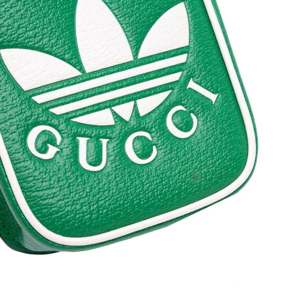 Pre-owned Gucci Adidas Leather Phone Case Crossbody Green