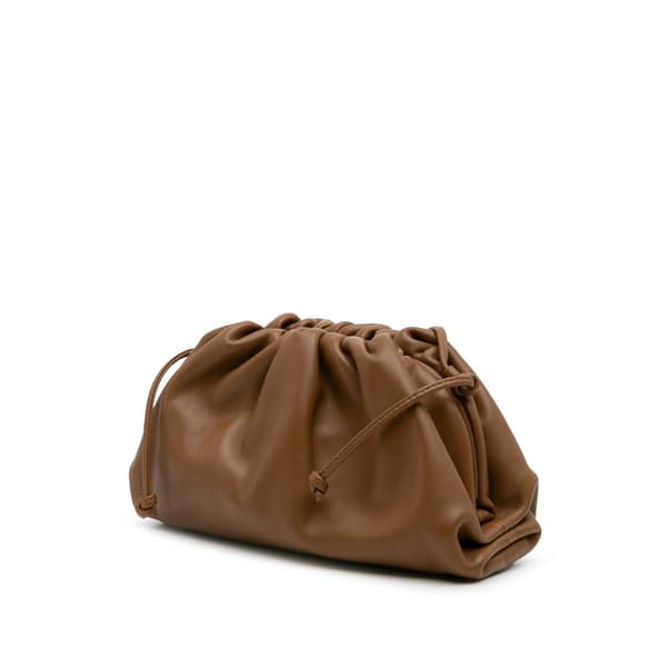 Pre-owned Bottega Veneta Lambskin The Mini Pouch Brown