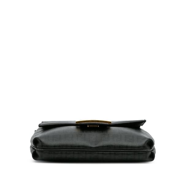 Pre-owned Fendi Zucchino Spalmati Crossbody Black