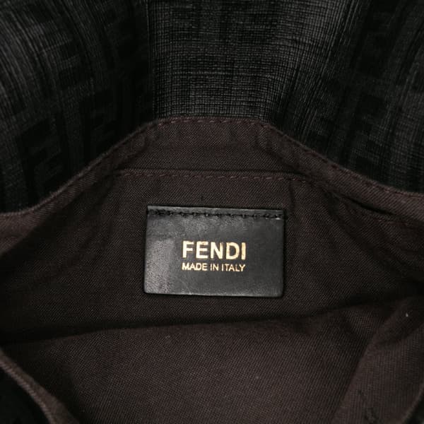 Pre-owned Fendi Zucchino Spalmati Crossbody Black