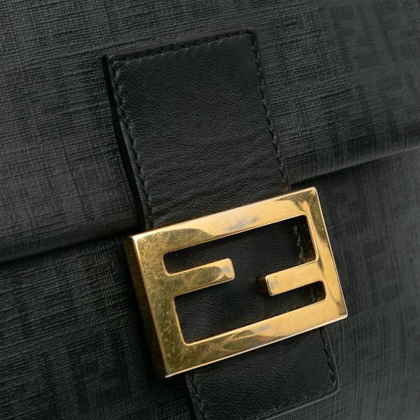 Pre-owned Fendi Zucchino Spalmati Crossbody Black