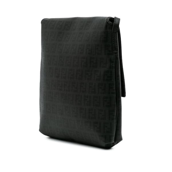 Pre-owned Fendi Zucchino Spalmati Crossbody Black