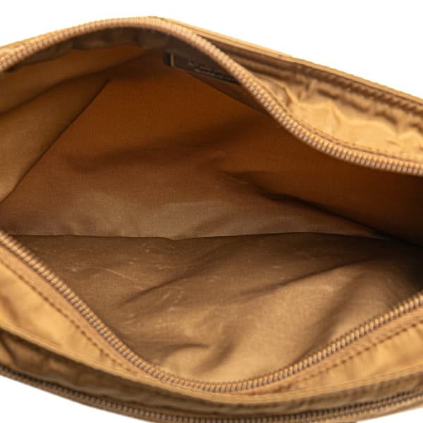 Pre-owned Prada Tessuto Zip Top Crossbody Brown