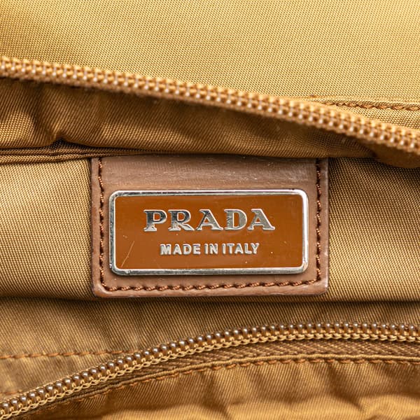 Pre-owned Prada Tessuto Zip Top Crossbody Brown