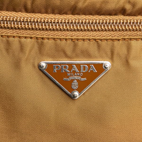 Pre-owned Prada Tessuto Zip Top Crossbody Brown