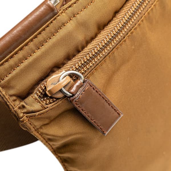 Pre-owned Prada Tessuto Zip Top Crossbody Brown