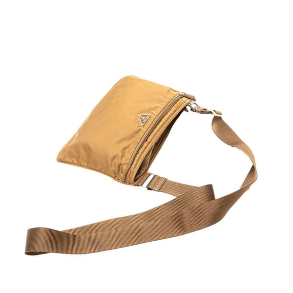 Pre-owned Prada Tessuto Zip Top Crossbody Brown
