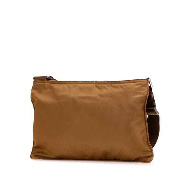Pre-owned Prada Tessuto Zip Top Crossbody Brown