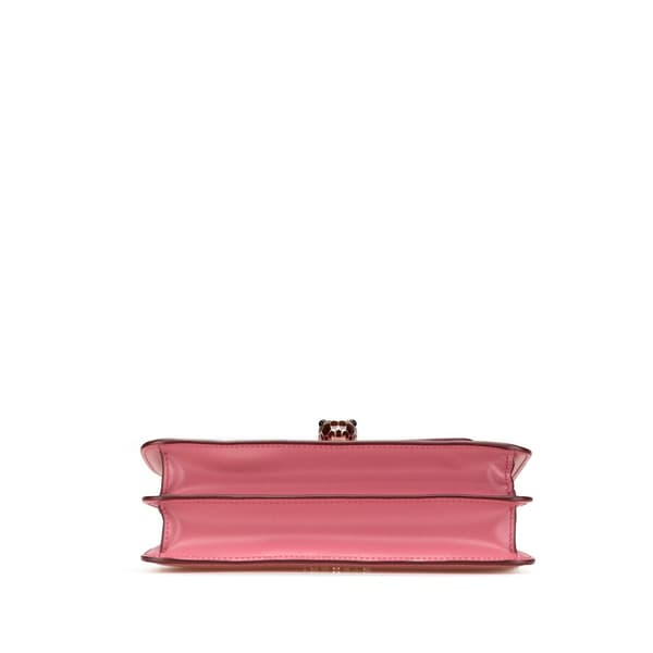 Pre-owned Bvlgari Leather Serpenti Forever Crossbody Pink