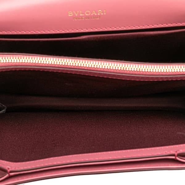 Pre-owned Bvlgari Leather Serpenti Forever Crossbody Pink