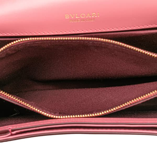 Pre-owned Bvlgari Leather Serpenti Forever Crossbody Pink