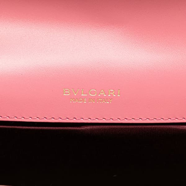 Pre-owned Bvlgari Leather Serpenti Forever Crossbody Pink