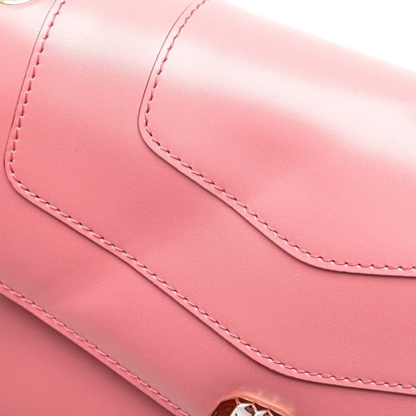 Pre-owned Bvlgari Leather Serpenti Forever Crossbody Pink