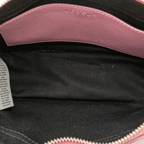 Pre-owned Versace Studded Leather Crossbody Pink
