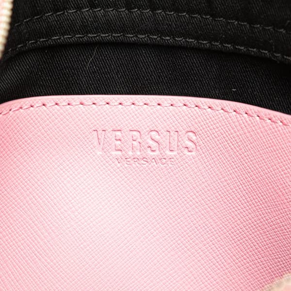 Pre-owned Versace Studded Leather Crossbody Pink