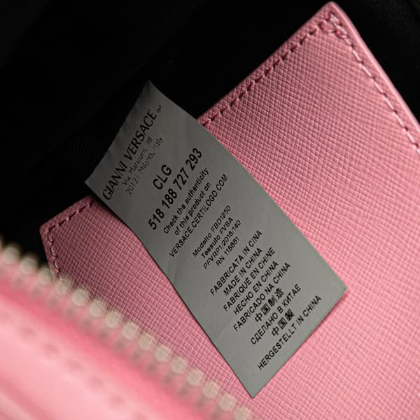 Pre-owned Versace Studded Leather Crossbody Pink