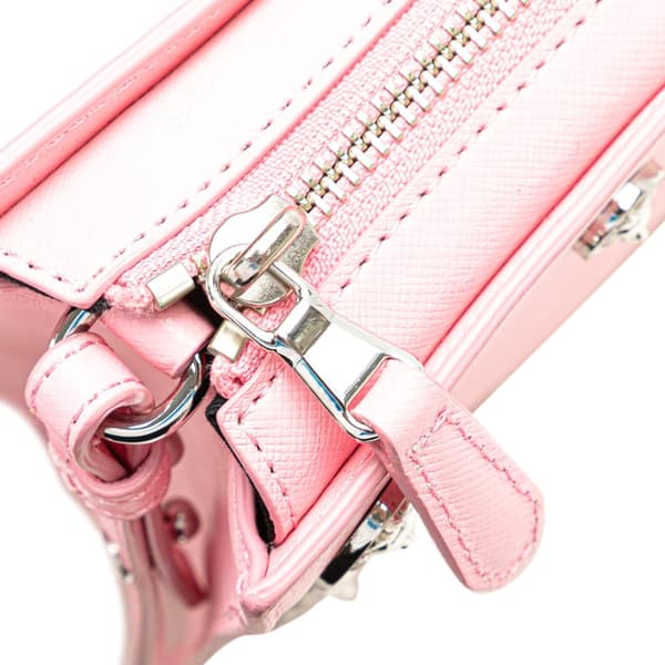 Pre-owned Versace Studded Leather Crossbody Pink