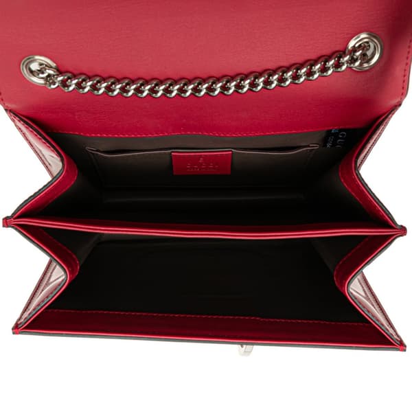 Pre-owned Gucci Small Polished Calfskin Interlocking G Dollar Crossbody Red