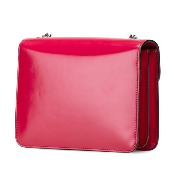 Pre-owned Gucci Small Polished Calfskin Interlocking G Dollar Crossbody Red