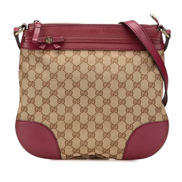 Pre-owned Gucci GG Canvas Mayfair Crossbody Brown