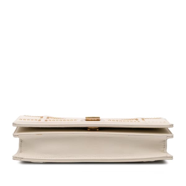 Pre-owned Dior Small Lambskin Studded Diorama Crossbody White