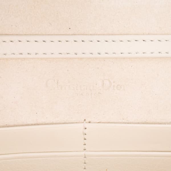Pre-owned Dior Small Lambskin Studded Diorama Crossbody White