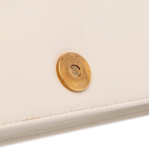 Pre-owned Dior Small Lambskin Studded Diorama Crossbody White