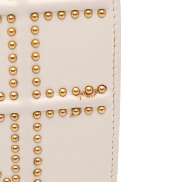 Pre-owned Dior Small Lambskin Studded Diorama Crossbody White