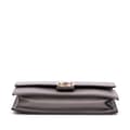 Miniatyrbild 3 av 10: Pre-owned Gucci Leather Interlocking G Dollar Wallet on Chain Gray