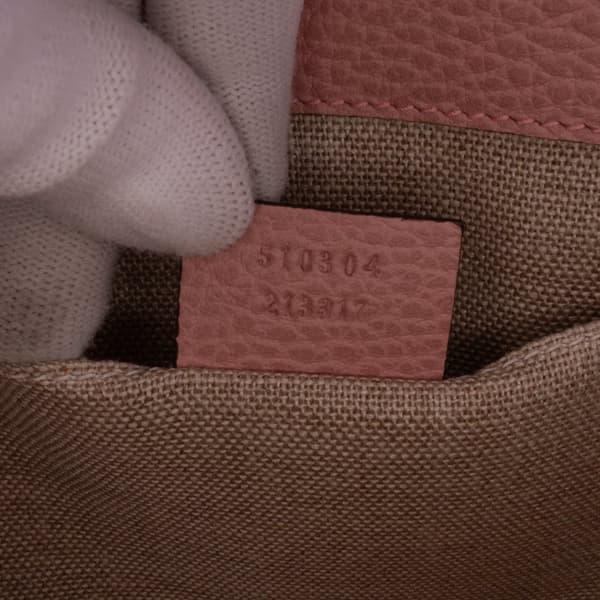 Pre-owned Gucci Small Dollar Calfskin Interlocking G Crossbody Pink