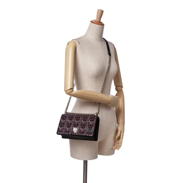 Pre-owned Dior Small Sequin Embroidered Diorama Crossbody Pink