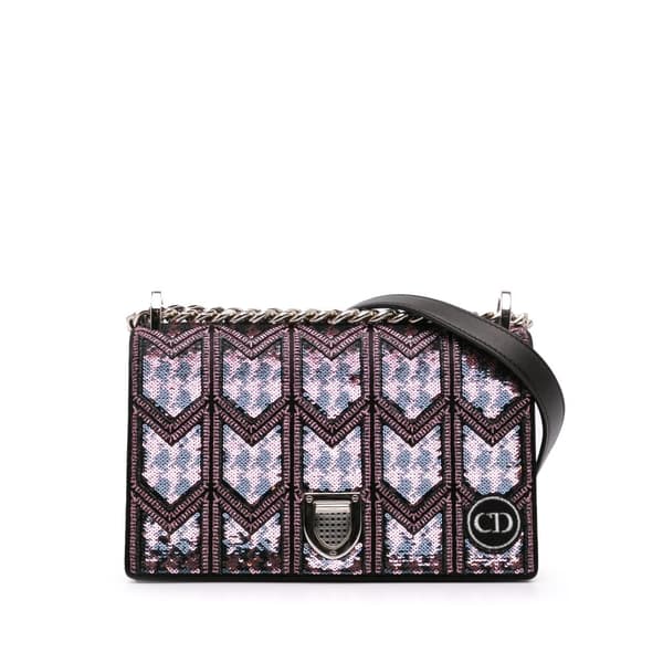 Pre-owned Dior Small Sequin Embroidered Diorama Crossbody Pink