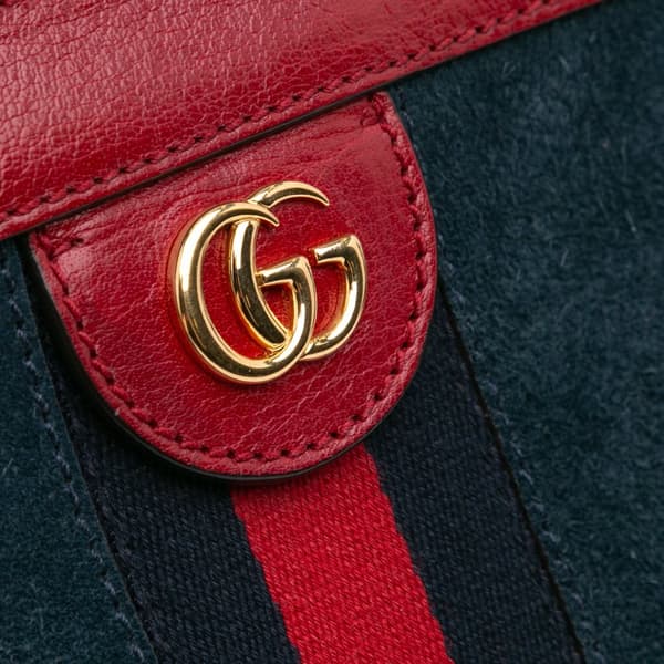 Pre-owned Gucci Small Suede Ophidia Chain Crossbody Blue