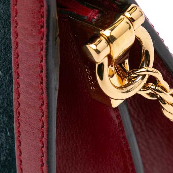 Pre-owned Gucci Small Suede Ophidia Chain Crossbody Blue