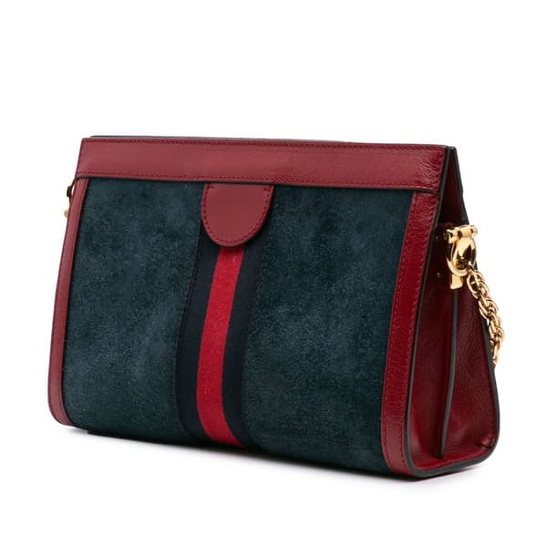 Pre-owned Gucci Small Suede Ophidia Chain Crossbody Blue