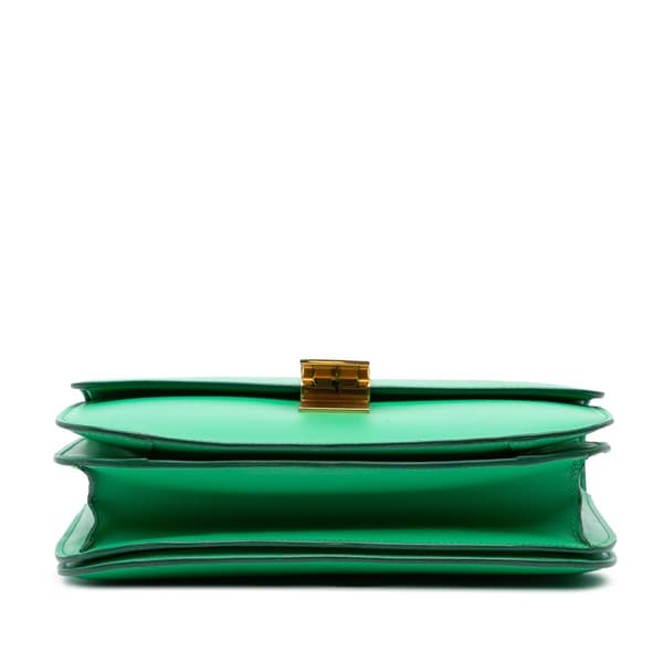 Pre-owned Celine Medium Calfskin Classic Box Green