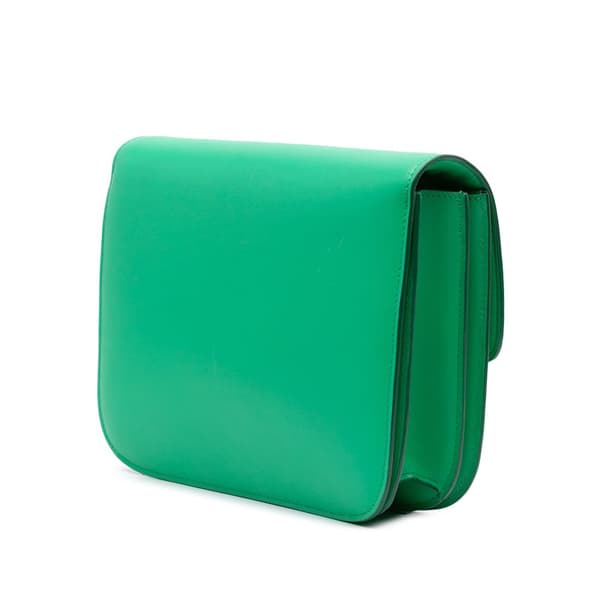 Pre-owned Celine Medium Calfskin Classic Box Green