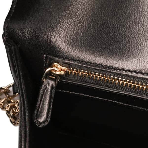 Pre-owned Dior Medium Calfskin Crystal Embroidered Diorama Flap Black