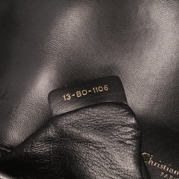 Pre-owned Dior Medium Calfskin Crystal Embroidered Diorama Flap Black