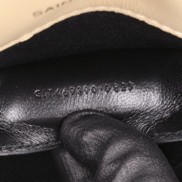 Pre-owned Saint Laurent Small Croc Embossed Nubuck Monogram Kate Crossbody Brown