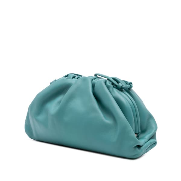 Pre-owned Bottega Veneta Lambskin The Mini Pouch Blue