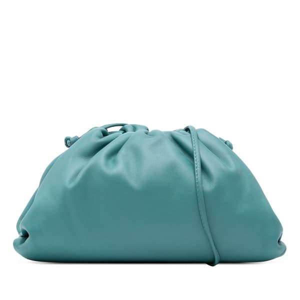 Pre-owned Bottega Veneta Lambskin The Mini Pouch Blue