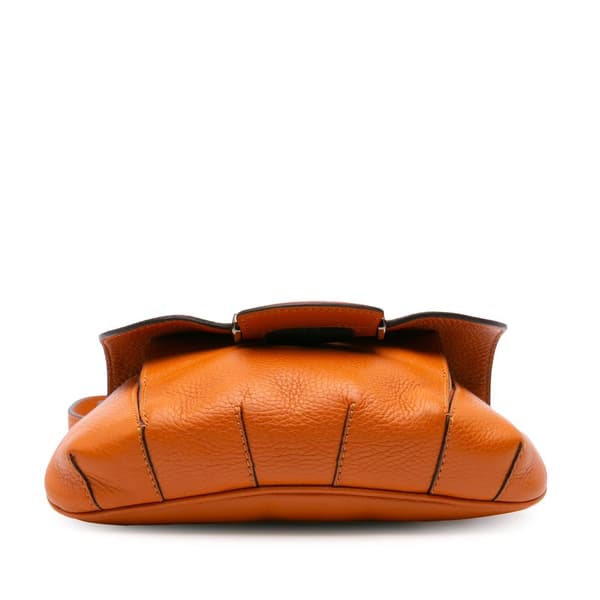 Pre-owned Gucci Small Leather Bamboo Nouveau Fringe Crossbody Orange